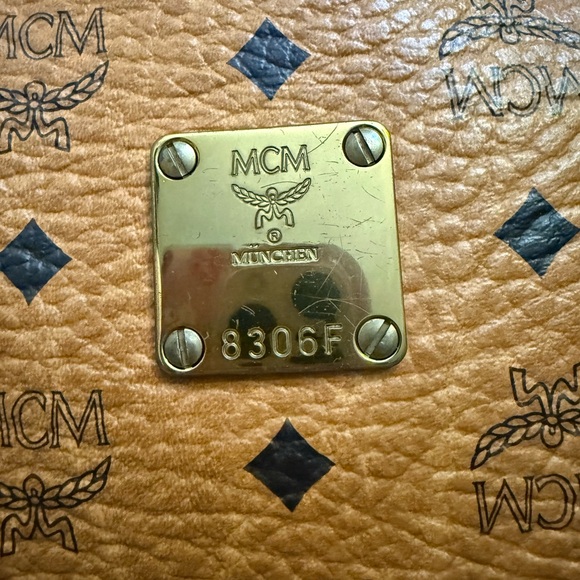 MCM Dome Satchel Shoulder Bag Monogram Vintage XL Authentic Double Zip - Picture 7 of 16